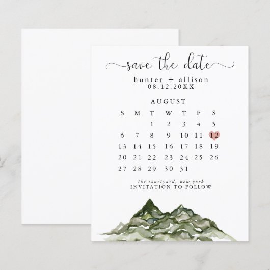 De berg van de begroting sparen de DatumKalender (Voorkant / Achterkant)