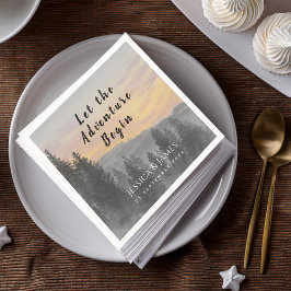 De berg van het bos laat het avontuur Begin Weddin Servet