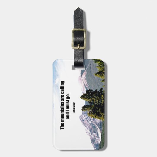 De bergen bellen en ik moet gaan. bagagelabel (Voorkant verticaal)