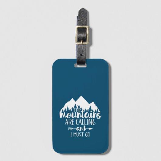 De bergen bellen en ik moet gaan bagagelabel (Voorkant (verticaal))