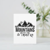 De bergen bellen en ik moet gaan briefkaart (Staand voorkant)