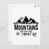 De bergen bellen en ik moet gaan briefkaart (Voorkant / Achterkant)
