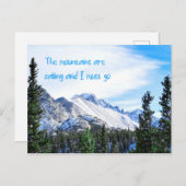 De bergen bellen en ik moet gaan briefkaart (Voorkant / Achterkant)
