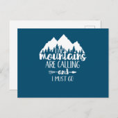 De bergen bellen en ik moet gaan briefkaart (Voorkant / Achterkant)