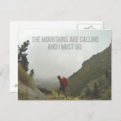 De bergen bellen en ik moet gaan briefkaart (Voorkant / Achterkant)