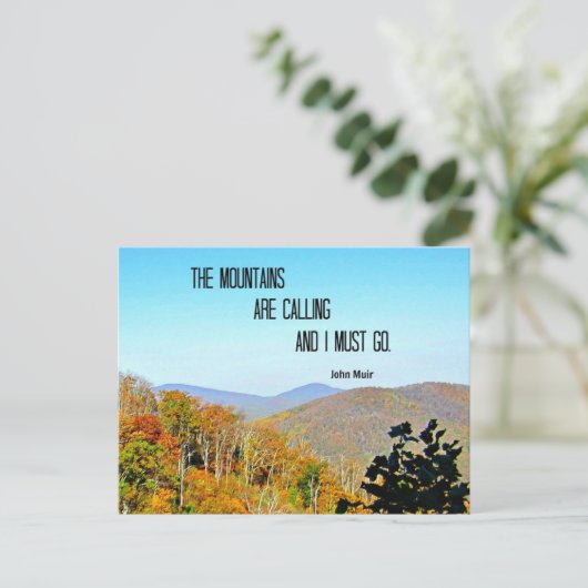 De bergen bellen en ik moet gaan. briefkaart (Staand voorkant)
