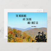 De bergen bellen en ik moet gaan. briefkaart (Voorkant / Achterkant)