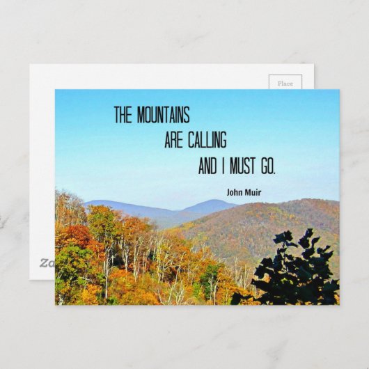 De bergen bellen en ik moet gaan. briefkaart (Voorkant / Achterkant)