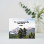 De bergen bellen en ik moet gaan. briefkaart (Staand voorkant)
