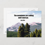 De bergen bellen en ik moet gaan. briefkaart (Voorkant / Achterkant)