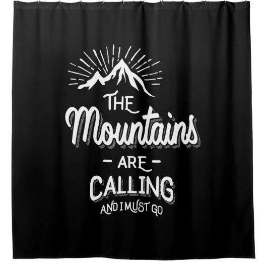 De bergen bellen en ik moet gaan douchegordijn (Voorkant)