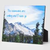 De bergen bellen en ik moet gaan fotoplaat (Zijkant)