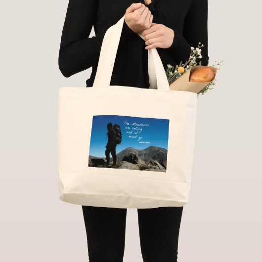 De bergen bellen en ik moet gaan grote tote bag (Voorkant (product))