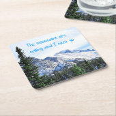 De bergen bellen en ik moet gaan kartonnen onderzetters (Schuin)