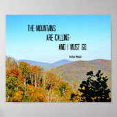 De bergen bellen en ik moet gaan. poster (Voorkant)