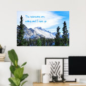 De bergen bellen en ik moet gaan poster (Thuiskantoor)