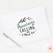 De bergen bellen en ik moet gaan ronde sticker (Envelop)