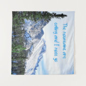 De bergen bellen en ik moet gaan wandkleed (Voorkant (horizontaal))