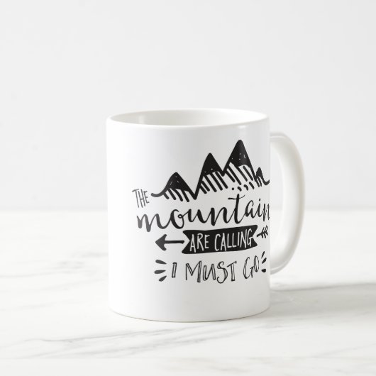 De bergen bellen, ik moet Mok (Voorkant rechts)