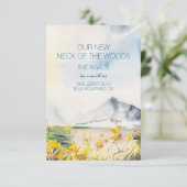 De Bergen die van de waterverf Announcment bewegen RSVP Kaartje (Staand voorkant)