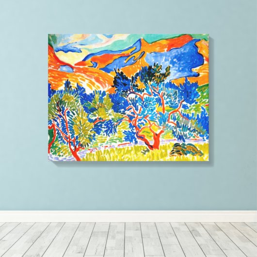 De bergen in Collioure | Andre Derain | Canvas Afdruk (Insitu (Houten vloer))