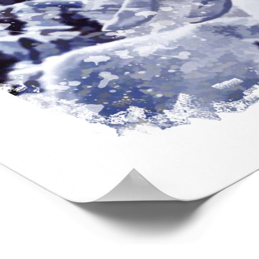 De bergen in het rood naar beneden schuiven poster (Hoek)