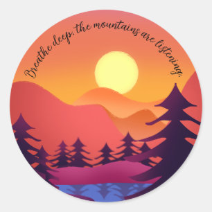 De bergen luisteren ronde sticker
