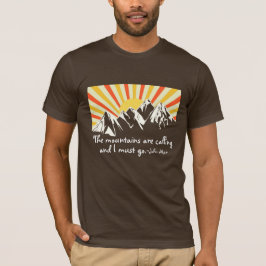 De bergen noemen de Retro Sunrise T-shirt