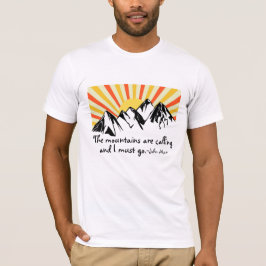 De bergen noemen de Retro Sunrise T-shirt
