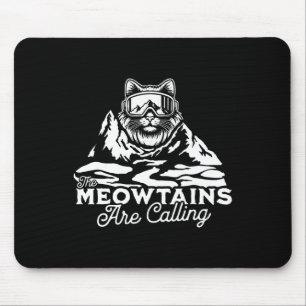 De bergen noemen de snowboards "Funny Cat Mannen" Muismat
