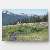 De bergen noemen het Citaat Meadow Wildbloemen Fotoplaat (voorkant)