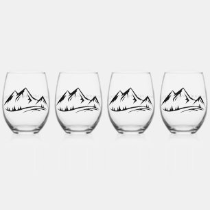 De bergen noemen het Design Wine Glass Set Wijnglas Zonder Voet