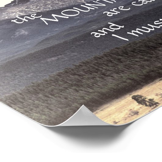 de bergen noemen het poster Muir citaat (Hoek)