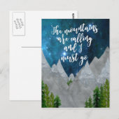 De bergen noemen het typografie-briefkaart briefkaart (Voorkant / Achterkant)