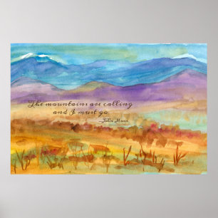 De bergen noemen John Muir Inspirerend Poster