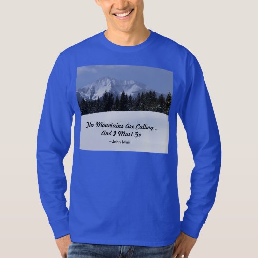 De bergen noemen Mannen T-shirt met lange hoes (Voorkant)