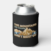 De bergen noemen me dat ik moet gaan kamperen blikjeskoeler (Blikje Voorkant)