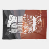 De bergen noemen me een Typografische Kunst Theedoek (Horizontaal)