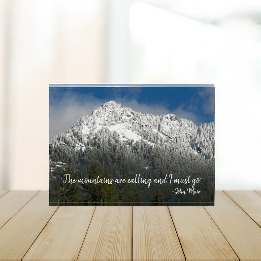 De bergen noemen Quote Snowy Mountain Fotoblokken