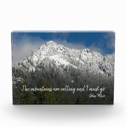 De bergen noemen Quote Snowy Mountain Fotoblokken (Voorkant)