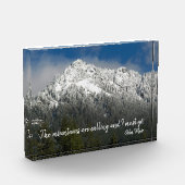 De bergen noemen Quote Snowy Mountain Fotoblokken (Links)