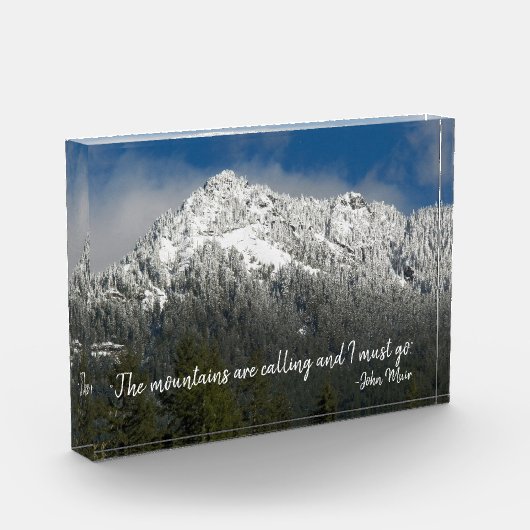 De bergen noemen Quote Snowy Mountain Fotoblokken (Links)