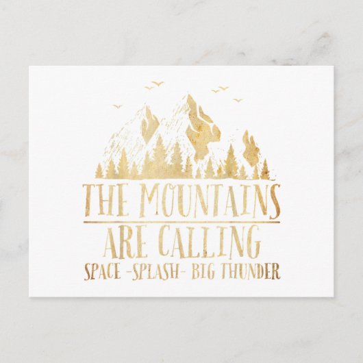 De bergen noemen ruimte-spiegel grote donder briefkaart (Voorkant)