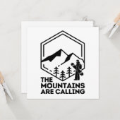 De bergen noemen sneeuwplank kaart (Voorkant / Achterkant in situ)