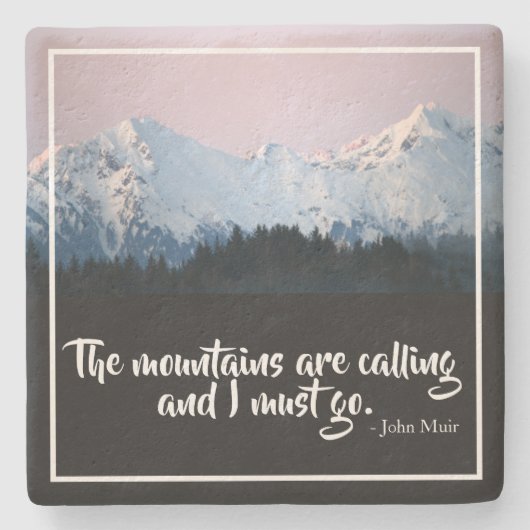 De bergen noemen Stone Onderzetter (Voorkant)