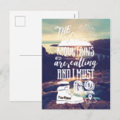De bergen noemen Typografie Uw Foto Feestdagenkaart (Voorkant / Achterkant)
