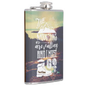 De bergen noemen Typografie Uw Foto Heupfles (Rechts)