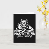 De Bergen Riepen Snowboards Grappige Kat Mannen Kaart (Gele Bloem)