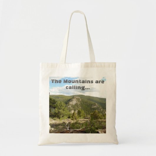 De bergen roepen: canvas tas in de buitenlucht (Voorkant)