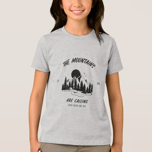 De bergen roepen en daar gaan we Tri-Blend shirt (Voorkant)